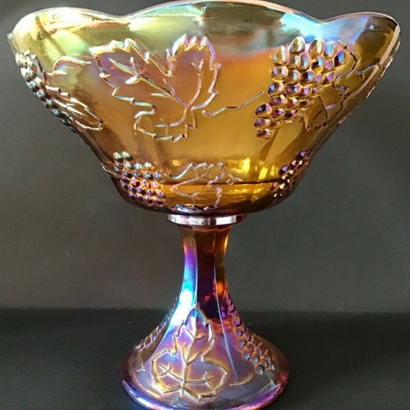 GRAPE & CABLE CARNIVAL GLASS - Picture 3 of 8